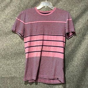 3/ $12 🌻 Purple shirt with navy stripes, men’s size medium